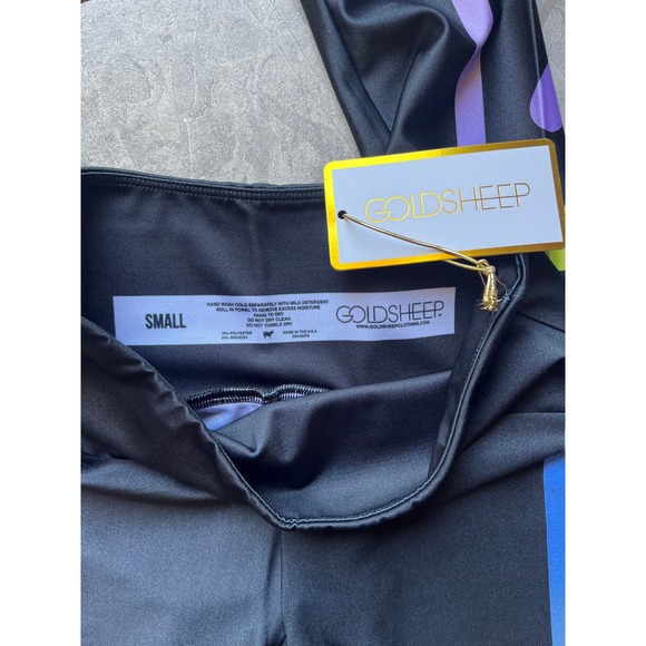 NWT Goldsheep faux leather leggings with Rainbow Hearts size Small - Picture 4 of 6